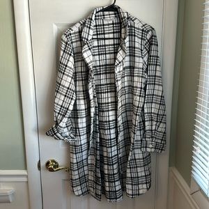 Black and White Flannel Shirt Pajamas